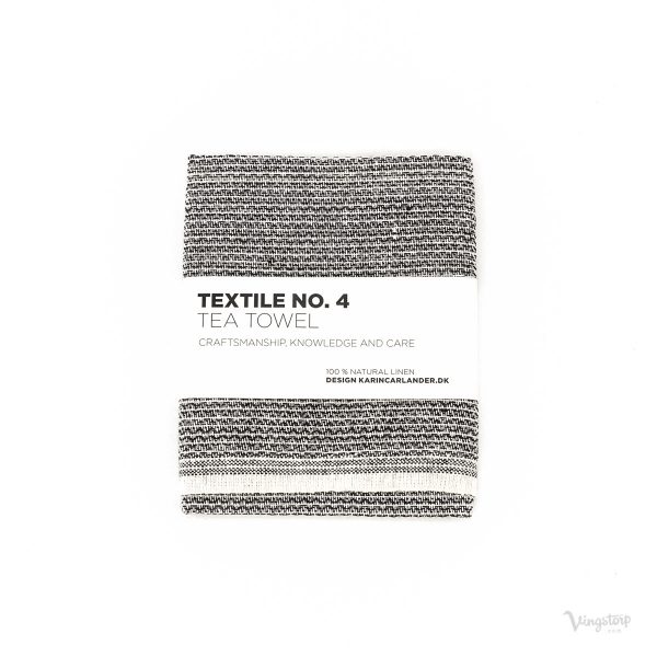 Textile No. 4, Tea Towel / Kökshandduk, Sashiko Svart, Karin Carlander
