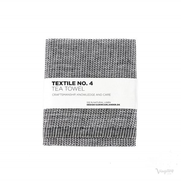 Textile No. 4, Tea Towel / Kökshandduk, YinYang Svart/Vit, Karin Carlander