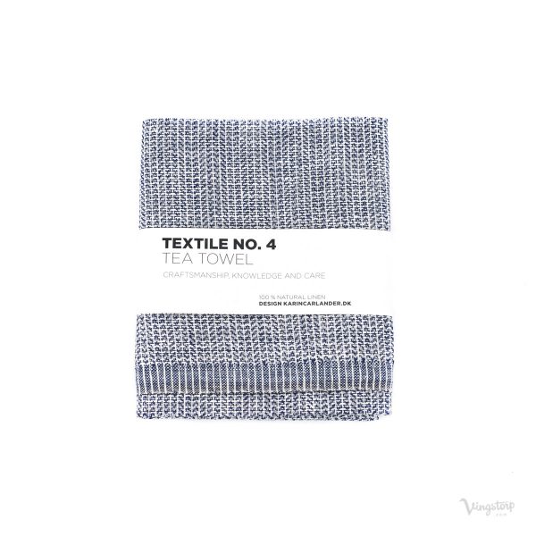 Textile No. 4, Tea Towel / Kökshandduk, YinYang Mörkblå/Vit, Karin Carlander