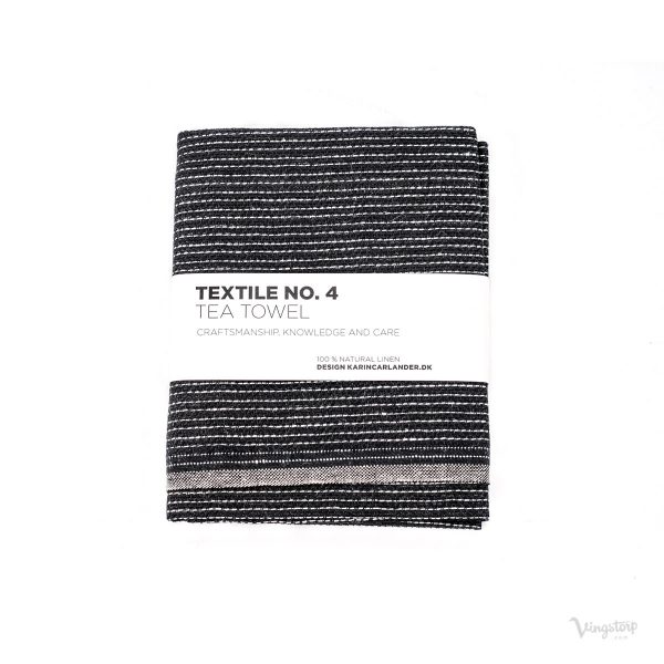 Textile No. 4, Tea Towel / Kökshandduk, ZigZag Svart, Karin Carlander